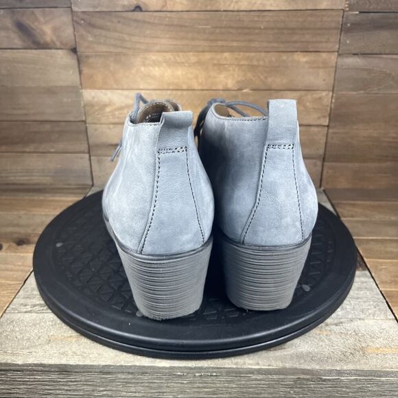 Dansko Womens Size 11-11.5 Cadee Gray Leather Ankle Lace Up Wedge Booties - Picture 4 of 10